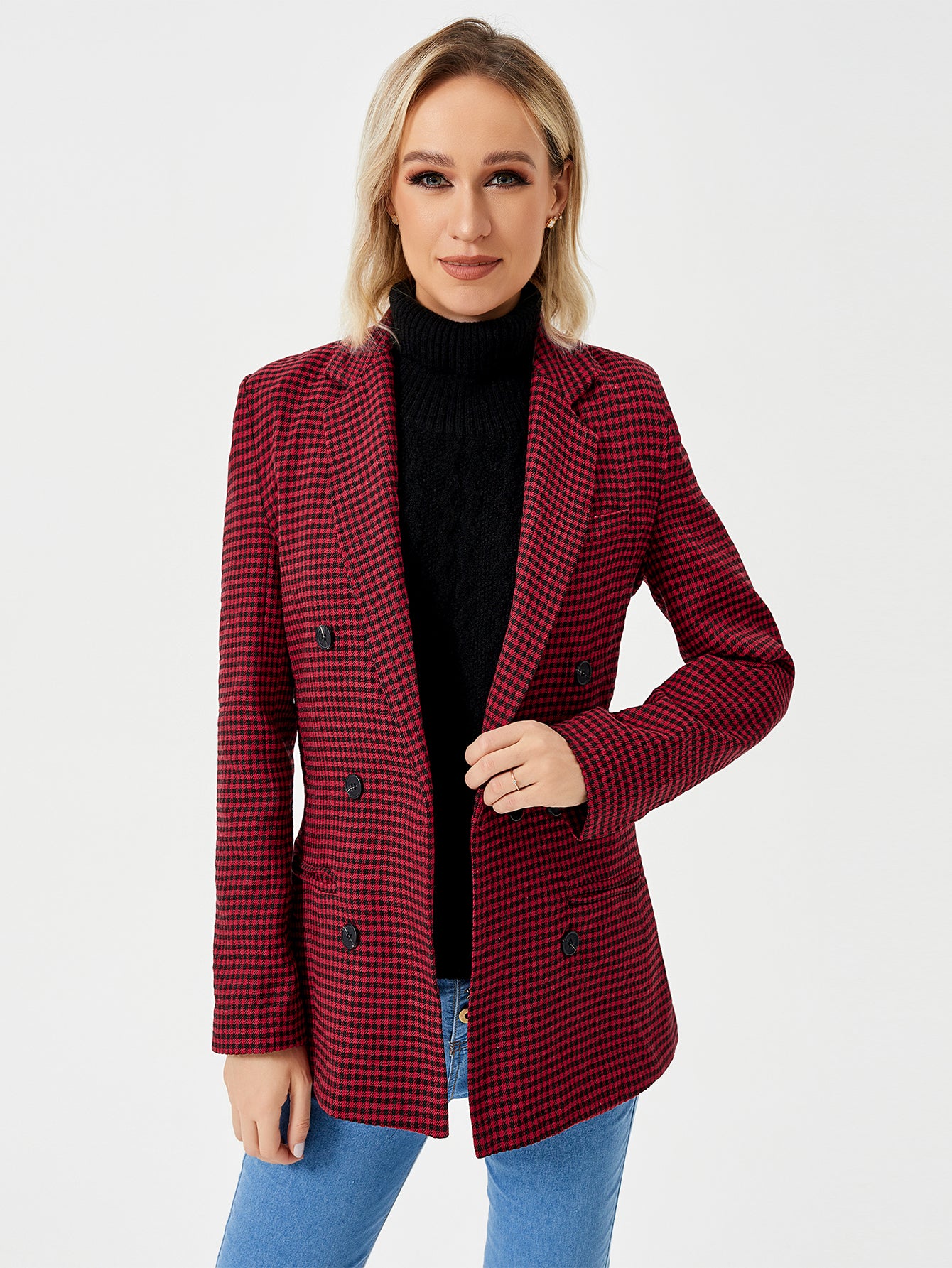 Womens Casual Blazer Jacket Long Sleeve Work 0ffice Blazer Lapel Jacket