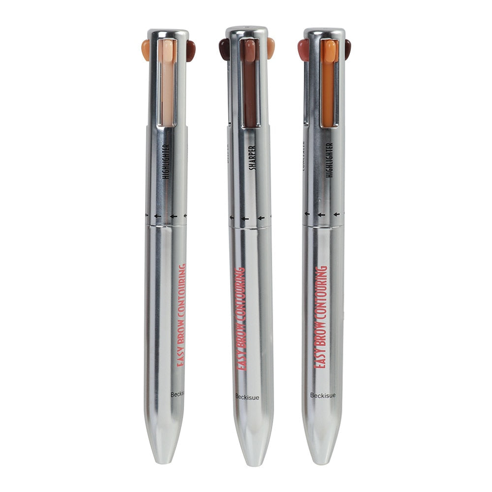 Eyebrow Pencil 4 in 1 Waterproof Drawing Eye Brow Pencil Long Lasting Easy Color Eyebrow Enhancer Women Makeup Cosmetic Tool
