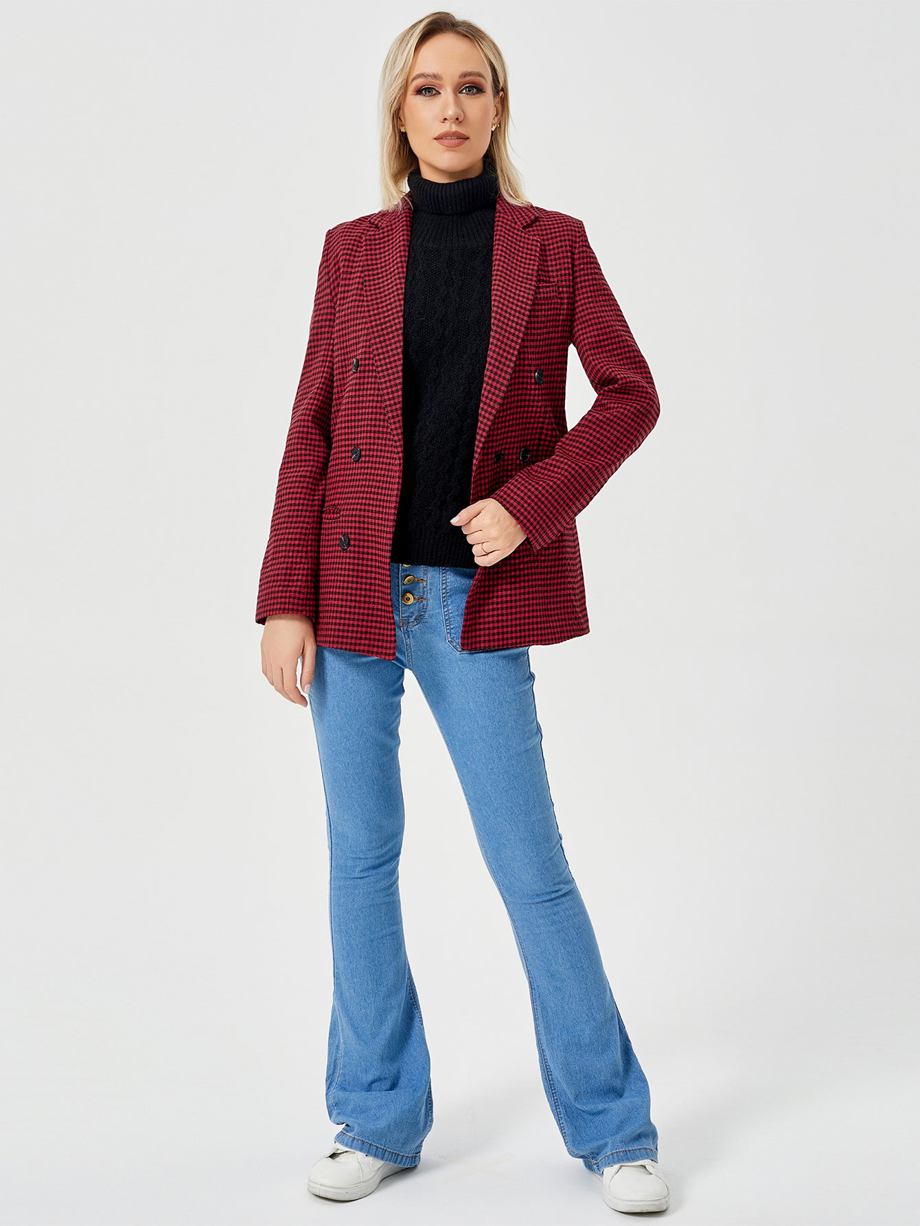 Womens Casual Blazer Jacket Long Sleeve Work 0ffice Blazer Lapel Jacket