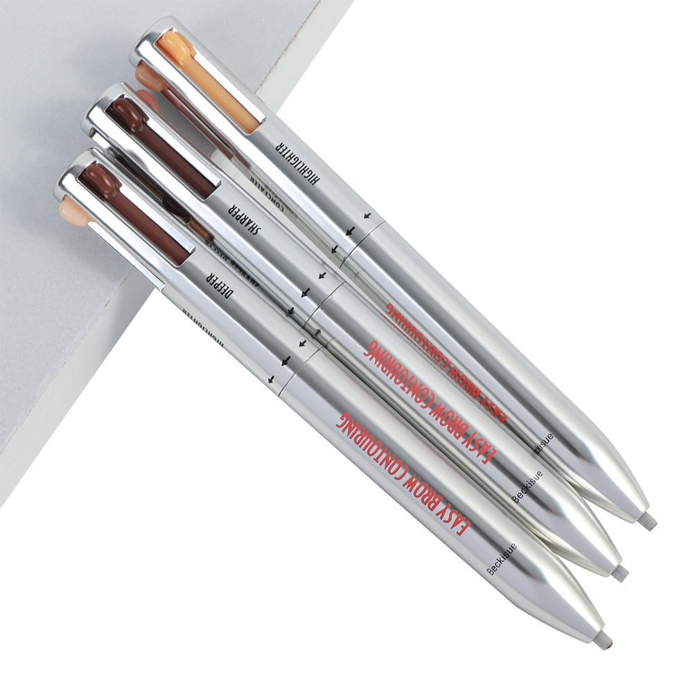 Eyebrow Pencil 4 in 1 Waterproof Drawing Eye Brow Pencil Long Lasting Easy Color Eyebrow Enhancer Women Makeup Cosmetic Tool