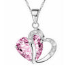 Korean Style Peach Heart Shaped Zircon Crystal Necklace