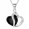 Korean Style Peach Heart Shaped Zircon Crystal Necklace