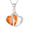 Korean Style Peach Heart Shaped Zircon Crystal Necklace