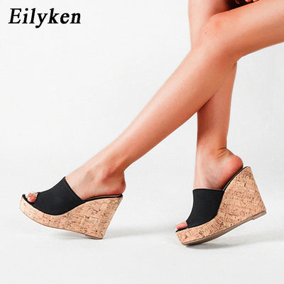 Eilyken 2023 New Summer Casual Cozy Platform Wedges Heels Slippers Ladies Fashion Open Toe Roman Women&#39;s Sandals Shoe Size 36-43