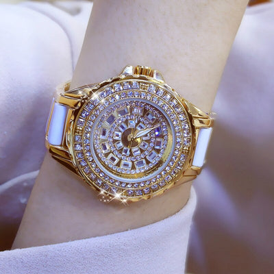 Diamond Watches Women 2022 Famous Brand Fashion Ceramic Women Wrist Watches Ladies Stainless Steel Female Clock Relogio Feminino