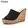 Eilyken 2023 New Summer Casual Cozy Platform Wedges Heels Slippers Ladies Fashion Open Toe Roman Women&#39;s Sandals Shoe Size 36-43