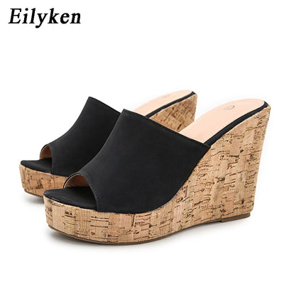 Eilyken 2023 New Summer Casual Cozy Platform Wedges Heels Slippers Ladies Fashion Open Toe Roman Women&#39;s Sandals Shoe Size 36-43