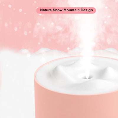 White Snow Mountain Humidifier 500ML Ultrasonic USB Aroma Air Diffuser Soothing Light Aromatherapy Humidificador Home Difusor