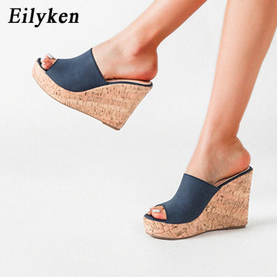 Eilyken 2023 New Summer Casual Cozy Platform Wedges Heels Slippers Ladies Fashion Open Toe Roman Women&#39;s Sandals Shoe Size 36-43