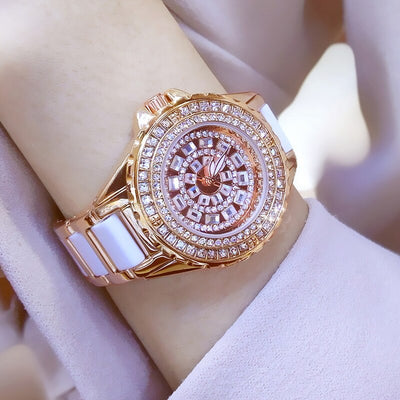 Diamond Watches Women 2022 Famous Brand Fashion Ceramic Women Wrist Watches Ladies Stainless Steel Female Clock Relogio Feminino