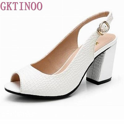 GKTINOO 2023 Summer shoes Woman open toe Women genuine leather High Heel sandals Casual platform Sandals Women Sandals