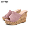 Eilyken 2023 New Summer Casual Cozy Platform Wedges Heels Slippers Ladies Fashion Open Toe Roman Women&#39;s Sandals Shoe Size 36-43