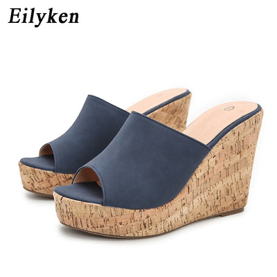 Eilyken 2023 New Summer Casual Cozy Platform Wedges Heels Slippers Ladies Fashion Open Toe Roman Women&#39;s Sandals Shoe Size 36-43