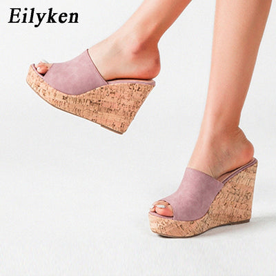 Eilyken 2023 New Summer Casual Cozy Platform Wedges Heels Slippers Ladies Fashion Open Toe Roman Women&#39;s Sandals Shoe Size 36-43