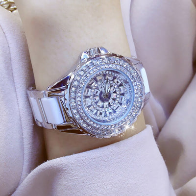 Diamond Watches Women 2022 Famous Brand Fashion Ceramic Women Wrist Watches Ladies Stainless Steel Female Clock Relogio Feminino