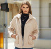 Women's Zipper Plush Stitching Coat