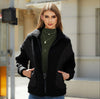 Women's Zipper Plush Stitching Coat