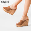 Eilyken 2023 New Summer Casual Cozy Platform Wedges Heels Slippers Ladies Fashion Open Toe Roman Women&#39;s Sandals Shoe Size 36-43
