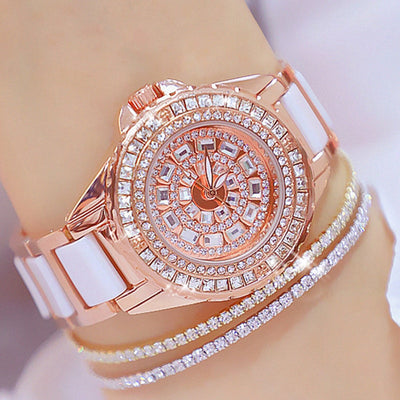 Diamond Watches Women 2022 Famous Brand Fashion Ceramic Women Wrist Watches Ladies Stainless Steel Female Clock Relogio Feminino